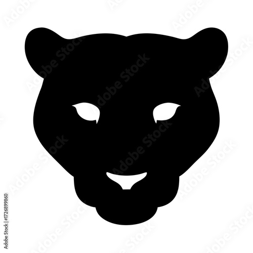 Silhouette of a majestic panther head with piercing eyes and strong features