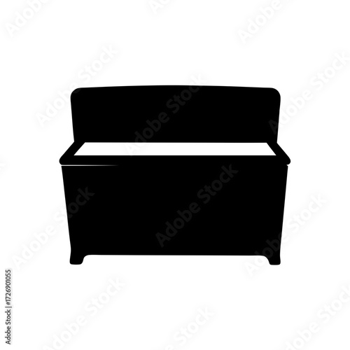 Black silhouette of a vintage chest for storage and organization.