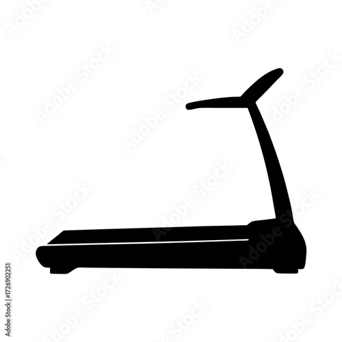 Silhouette of a treadmill, a cardio machine used for exercise indoors