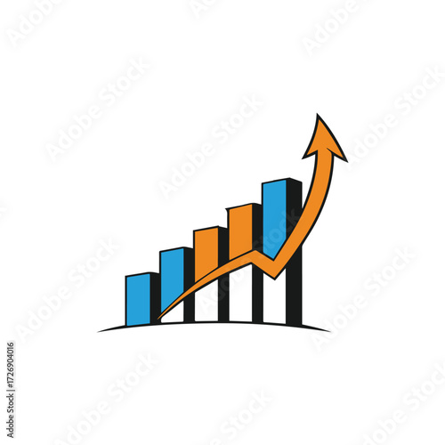 business graph with arrow