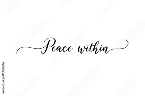 Meditative moment embracing inner peace serene space typography calm environment inspirational concept. Vector illustration