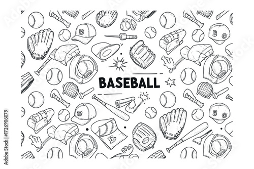 Exciting baseball game action stadium sports outdoor aerial view competitive spirit. Vector illustration