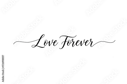 Celebrating endless love elegant calligraphy design for romantic moments digital minimalist style soft background. Vector illustration