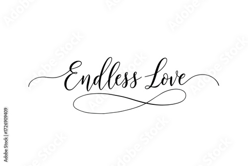 Celebrating endless love romantic typography for home warm atmosphere elegant style. Vector illustration