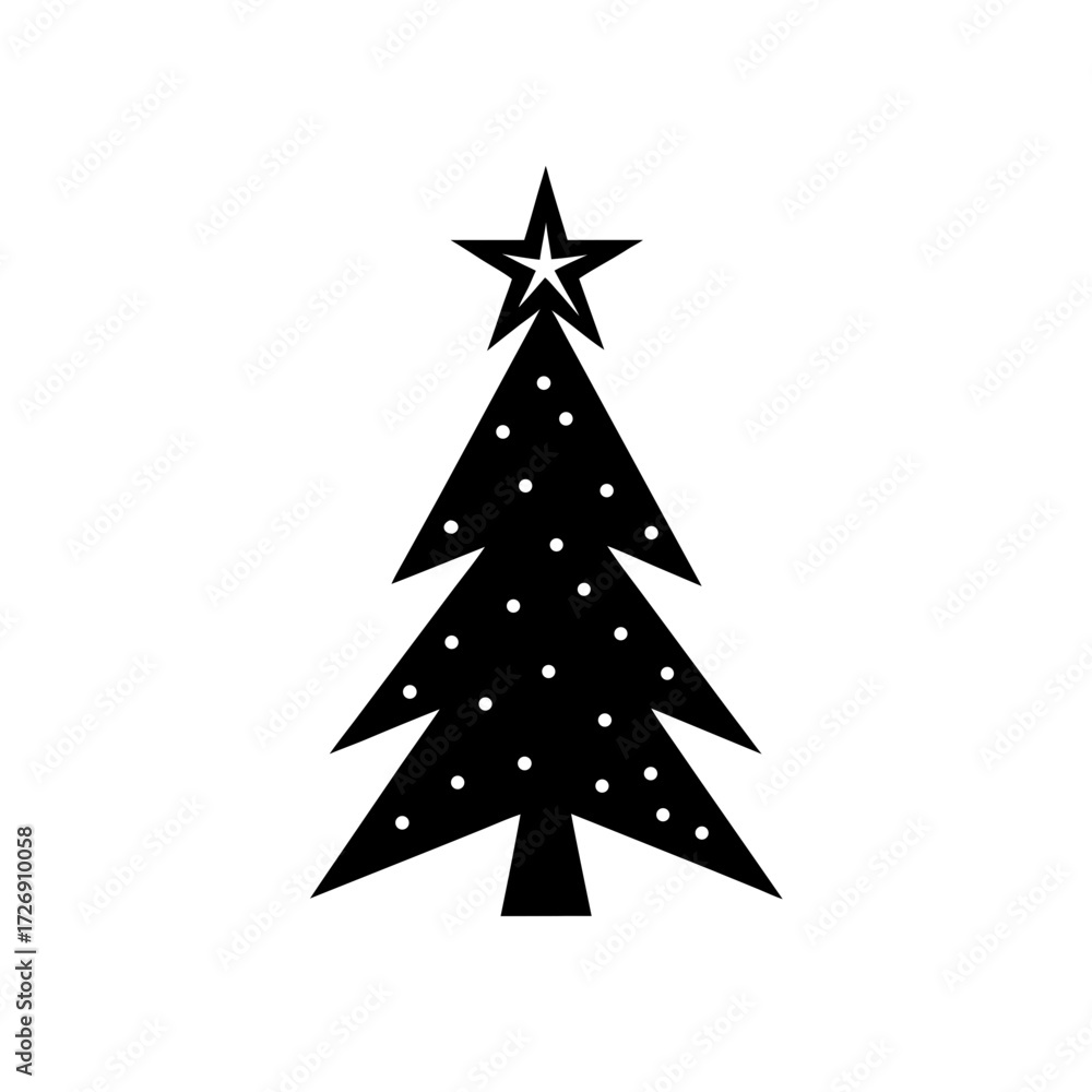 Obraz premium a clean silhouette of a christmas tree star 