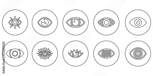 Eye icon black and white vector sign
