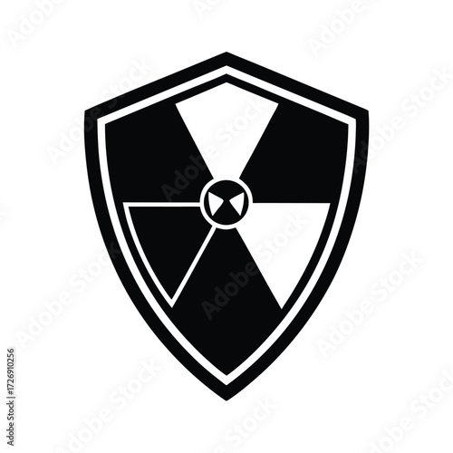 Shield With Radiation Warning Sign