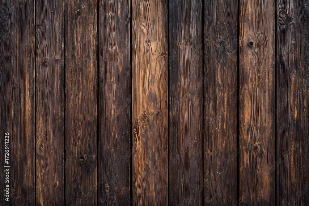 Fototapeta premium Dark weathered wooden planks vertical