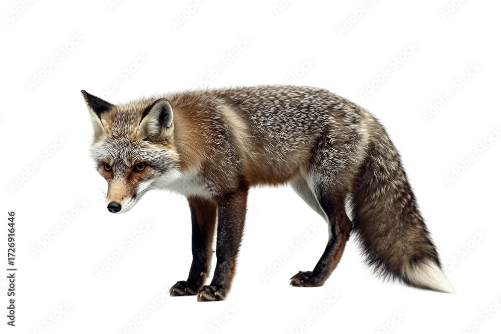 Naklejka premium Arctic Fox Portrait Isolated on Transparent Background