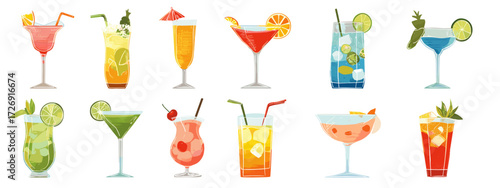 Colorful cocktail assortment