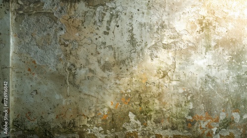 Rough Textured Wall with Peeling Paint and Faded Colors Perfect for Backgrounds in Artistic and Design Projects