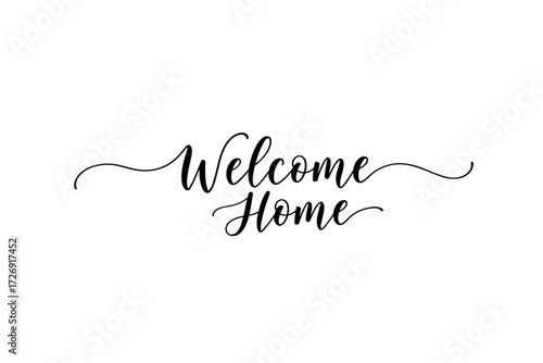 Homecoming celebration welcome home sign personal space decorative indoor perspective. Vector illustration