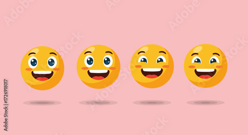 Cheerful emoji expressions