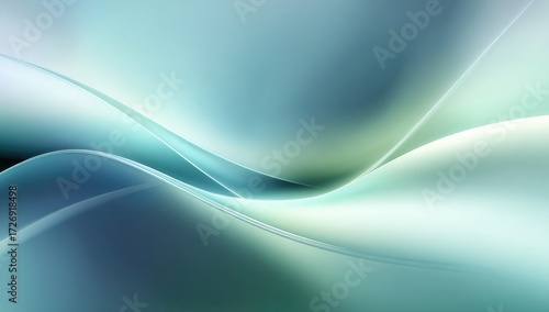 Abstract background of flowing teal and light-blue curves