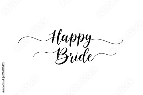 Joyful wedding celebration outdoor venue typography elegant design bridal theme. Vector illustration