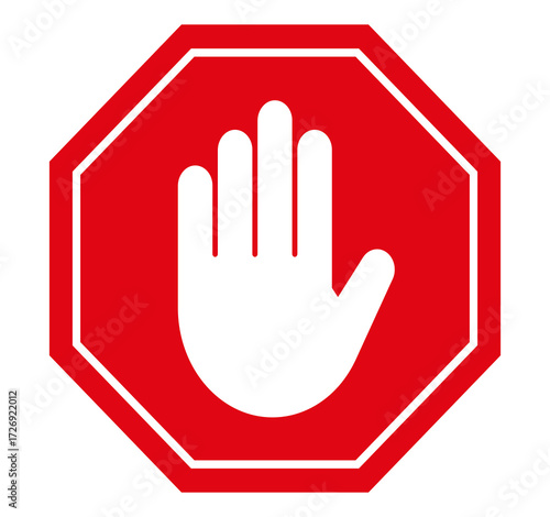 Stop hand sign, warning do not touch sign, danger sign transparent PNG