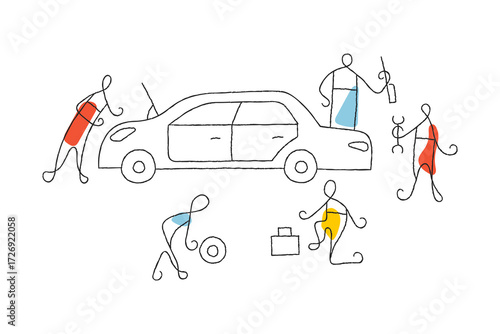 Car repair service stylised vector illustration
