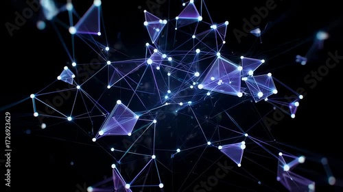 Abstract network of glowing points and lines