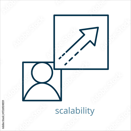 scalability icon vector illustration, simple line element scalability with editable stroke, scalability simple icon, scalability icon line style vector image