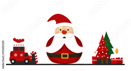 santa claus with christmas tree