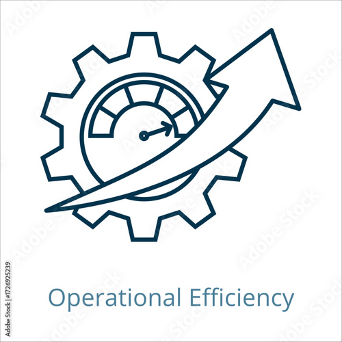 operational efficiency icon vector illustration, simple line element operational efficiency with editable stroke, operational efficiency simple icon, operational efficiency icon line style vector imag
