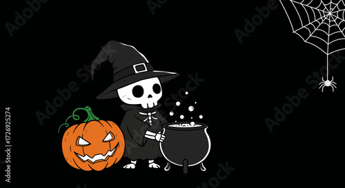 halloween background with pumpkin and bats