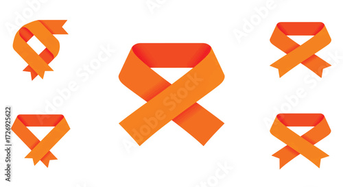 Orange ribbon represents leukemia awareness and support for patients and their families, symbolizing hope and solidarity in the fight against the disease.