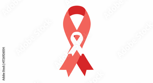 Red ribbon symbolizes awareness and support for people living with HIV and AIDS, promoting compassion and solidarity in the global fight against the disease.