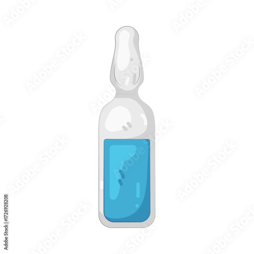 Illustration of Ampoule with Blue Liquid
