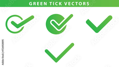 Check Mark Icon Vector Set for Approval and Success
