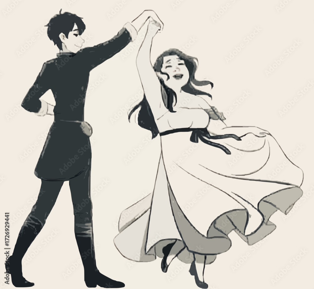 Fototapeta premium silhouette of bride and groom