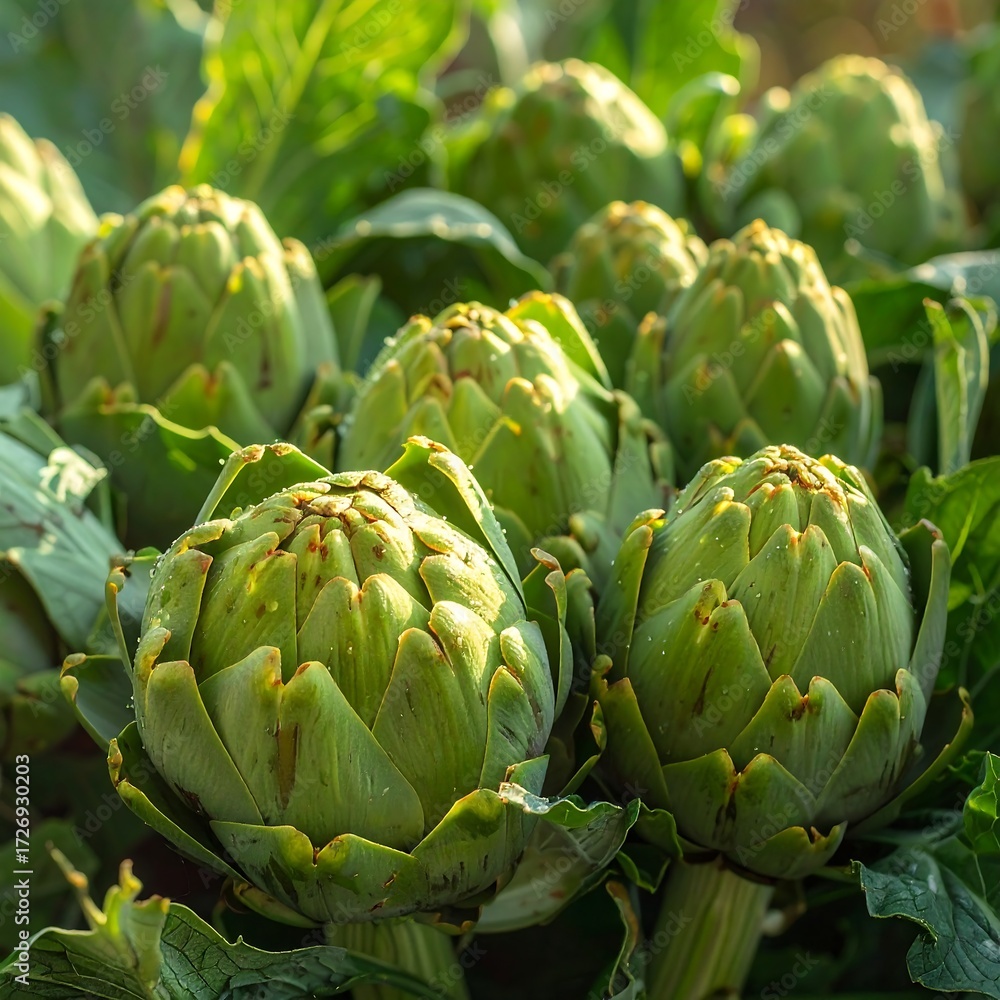 Obraz premium Fresh artichokes close-up