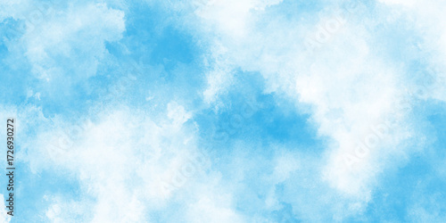 Elegant light blue watercolor background with a soft gradient, classic hand painted blue watercolor background for design, light sky blue shades watercolor background.