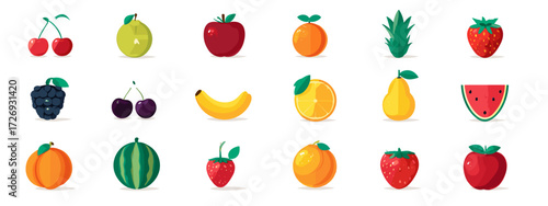 Colorful fruit assortment illustration