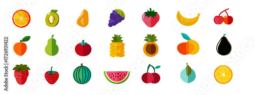 Colorful fruit assortment illustration