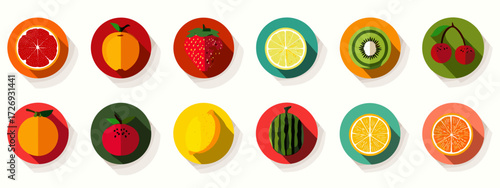 Colorful fruit assortment illustration