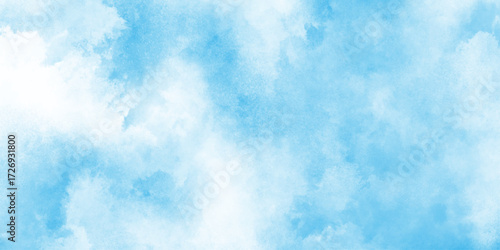 Elegant light blue watercolor background with a soft gradient, classic hand painted blue watercolor background for design, light sky blue shades watercolor background.