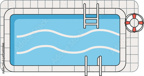 Swimming pool tropical vacation resort vector illustration 