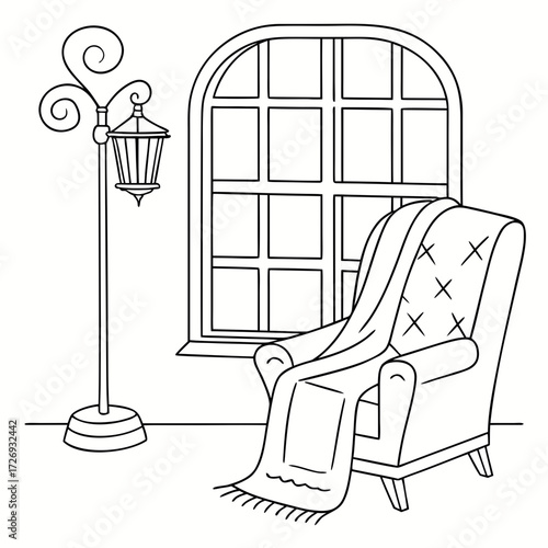 a cosy winter interior with armchair 
