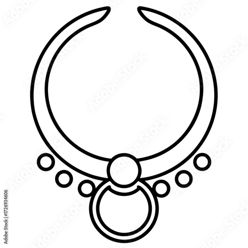 Nose Ring line art vector