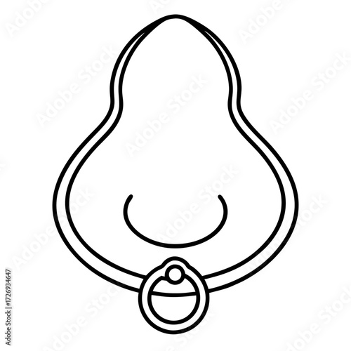 Nose Ring line art vector
