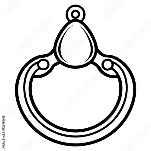 Nose Ring line art vector
