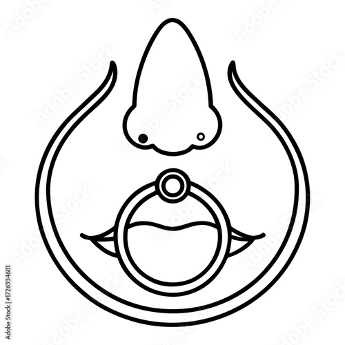 Nose Ring line art vector