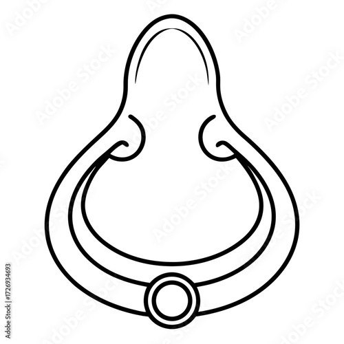 Nose Ring line art vector