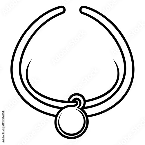 Nose Ring line art vector