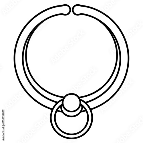 Nose Ring line art vector