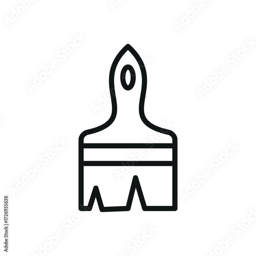 Paintbrush icon in clean outline for decoration, education, and cultural projects.