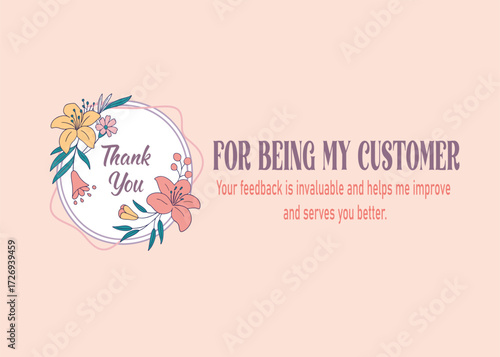 Thankyou card small business card Instagram thank you card printable editable template vector 