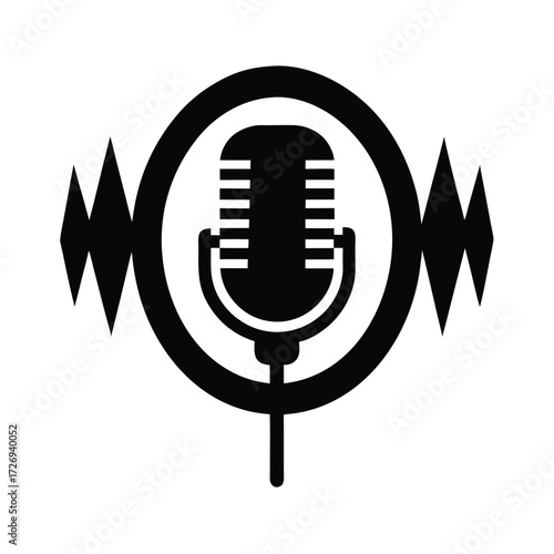 Microphone Soundwave Digital Backdrop Icon