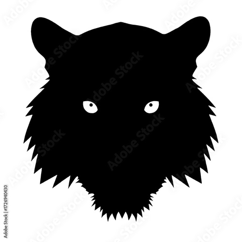 fierce animal head silhouette logo black and w